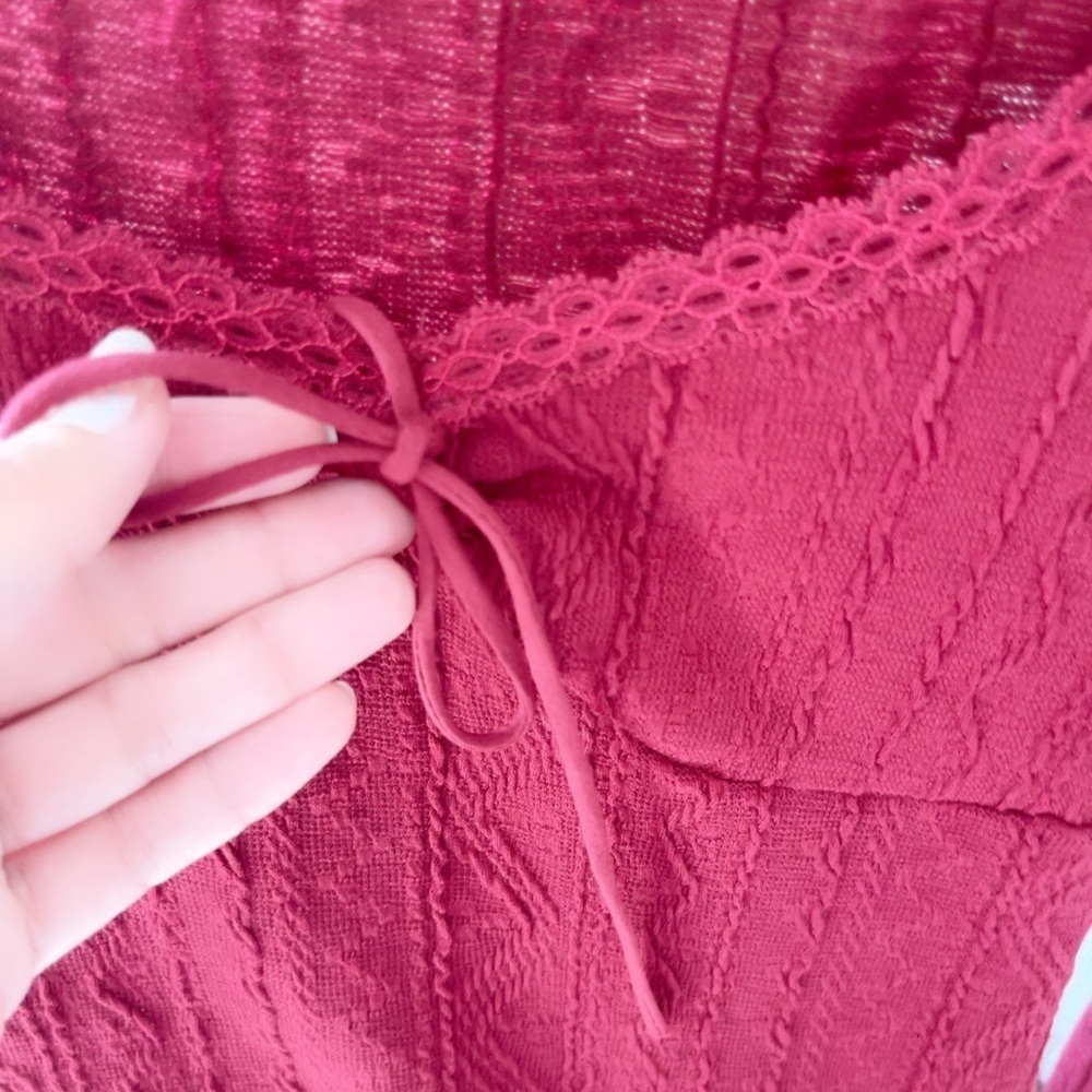 Edikted Elegant Red Long-Sleeve Dress - Picture 9 of 12